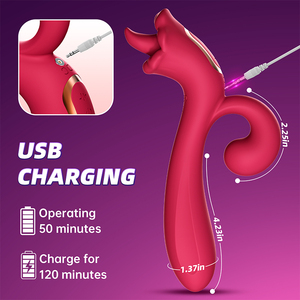Hochwertiges Design mit 3 Motoren, Vibrations-Erwachsenenspielzeug, 3-in-1 G-Punkt-Vibrator, Zungen-Leck-Masturbator für Frauen, Klitoris-Stimulator - Product Image 5