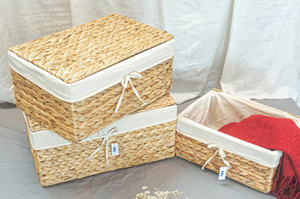 Panier de rangement en jacinthe d'eau personnalisé, panier rectangulaire tressé en jacinthe d'eau, boîte de rangement durable avec couvercle, boîte de finition en provenance du Vietnam - Product Image 4