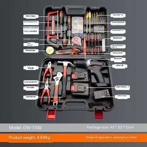 Juego de Herramientas Combinadas Personalizables OEM GW-1109 al por Mayor, Taladro de Impacto Multifuncional con Batería de Litio y Estuche Rígido - Product Image 2