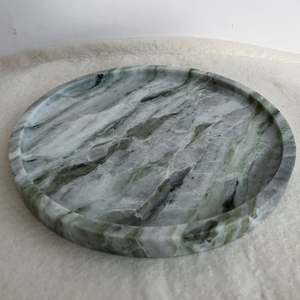 Stonekoc in nordico nuvola verde giada marmo vassoio di gioielli cosmetici aromaterapia candela vassoio di conservazione circolare piatto di frutta - Product Image 6