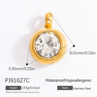 SUMMLY Pendentif simple tendance en zircon plaqué or 18 carats en acier inoxydable 6mm pour coque de téléphone indésirable Bijoux de mode