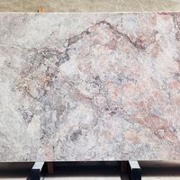 Slab Marmer Sakura Pink, Marmer Bunga Sakura untuk Dinding Latar, Pulau Dapur, Lantai, dan Ubin