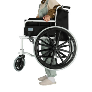 Fauteuil roulant manuel Yade Steel YC3000HPUBJ pliable, léger, avec pédales réglables pour personnes âgées et handicapées - Product Image 4