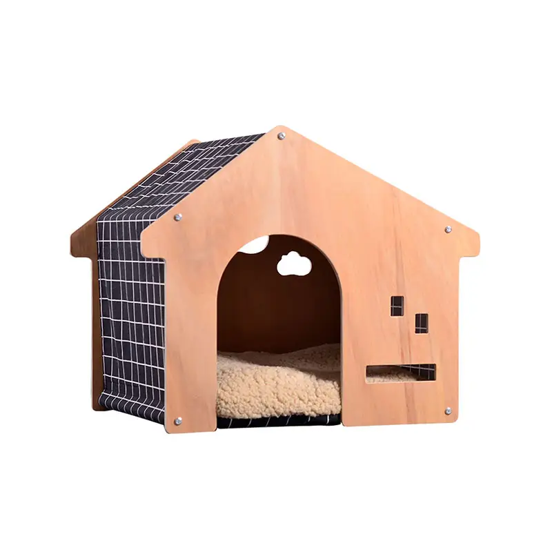 Bonne vente nouveau design personnalisé maison en bois forme cage pour animaux de compagnie maison mode chien maison en bois