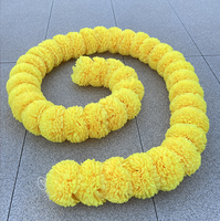 Guirlande de fleurs de marigold de haute qualité, 2 m, guirlande de marigold artificielle indienne pour la décoration de mariage et de fête