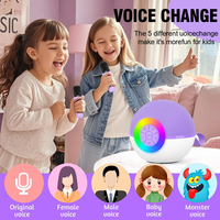 Sistema de altavoces para cantar portátil con luz ambiental, regalos de cumpleaños de Navidad, máquina de Karaoke para niños con 2 micrófonos inalámbricos