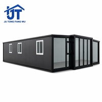 Maison conteneur extensible de 40 pieds, villa de vacances de luxe, maison préfabriquée modulaire en acier avec 1, 2, 3 ou 4 chambres et salle de bain, bureau