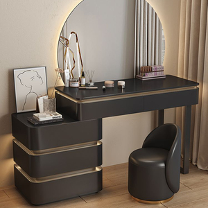 Novità 2026: Tavolo da Toeletta in Legno Massello Minimalista Color Crema <span class=keywords><strong>con</strong></span> <span class=keywords><strong>Luce</strong></span> Intelligente e <span class=keywords><strong>Specchio</strong></span> per il <span class=keywords><strong>Trucco</strong></span> - Product Image 5