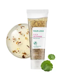 Gel calmante para lavar o rosto Centella Asiatica, produto de marca própria vegano anti-acne coreano, 120ml, natural, para limpeza facial