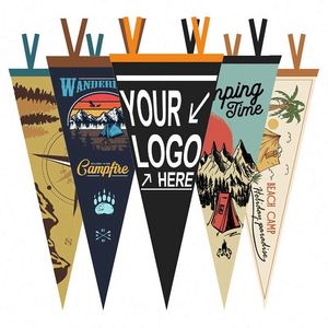 Bannière publicitaire en feutre personnalisée avec logo, fanions en feutre, support de bannière, drapeau publicitaire en feutre, bannière personnalisée pour la promotion, vente en gros - Product Image 1