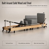 Reformer de Pilates pliable en bois avec logo personnalisé, machine de Pilates pour la maison, le studio de yoga, la musculation, le fitness, équipement de gym