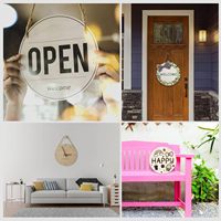 Discos de madera redondos sin terminar de 12 pulgadas para colgar, con cuerda, recortes de madera natural para decoración DIY