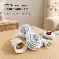 Douille de lampe suspendue E27 avec interrupteur et cordon d'extension à filetage pour bande LED, vente en gros