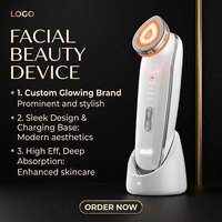 Appareil de beauté facial personnalisé avec logo lumineux, booster vocal, dispositif de soin de la peau avec support de charge, certifié par des brevets mondiaux