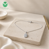 Collier de luxe pour femme en or blanc 14K 18K avec diamant de laboratoire certifié IGI Better Star, taille poire 1-3 carats, serti clos, pureté D VVS