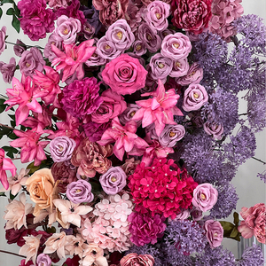 Flores Artificiales Realistas de Seda en Tonos Profundos de Morado y Naranja para Decoración de Bodas y Fiestas - Product Image 2