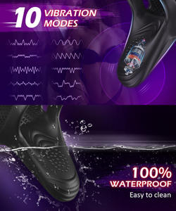 IPX7 portable Silicone électrique stimuler la Prostate masseur vibrant Anal bout à bout éjaculation anneau vibrateur pour adultes jouets anaux - Product Image 6