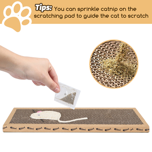 Nobleza confezione da 2 cm 38cm X 12.5cm X 1.8cm graffiatori di gatto in cartone con tappetino per erba gatta in carta - Product Image 5