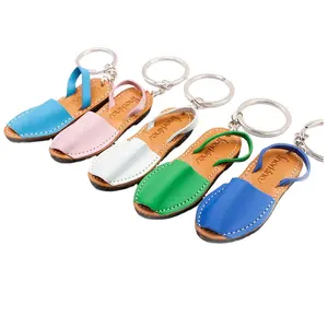 OEM PU cute colorful imitate shoe shape fashion key ring leather key chain with logo printed gift souvenir