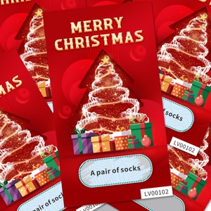 Merry Christmas <b>Scratch</b> and Win Card with Random Code Sale Win Digital Printing <b>Scratch</b> Lotteri <b>Scratch</b> Cards - Product Image 1