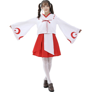 Disfraz de Cosplay de Kikyo, Dama del Santuario, Anime Japonés, Kimono Blanco y Rojo para Mujer, Disfraces de Anime para Adultas - Product Image 4