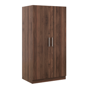 High Quality Scandinavian Design 2-Door Solid Wood <b>Wardrobe</b> Armoire with 3 <b>Storage</b> Shelves Brown Bedroom Furniture - Product Image 5