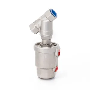 Stainless Steel 316 Pneumatic Angle Seat Valve 2/2 Way Piston Operated Stainless Steel Thread Pneumatic Angle Seat Valve