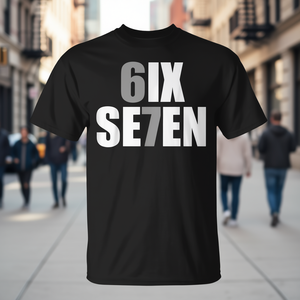 Six Seven 6 7 Meme T-Shirt noir unisexe taille adulte moyenne - Product Image 3