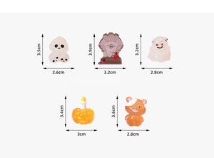 Venta al por mayor a granel de dijes de resina luminosos con forma de gelatina de espíritus de Halloween de Haunted Whimsigoth, material DIY para manualidades en miniatura y figuras decorativas - Product Image 3