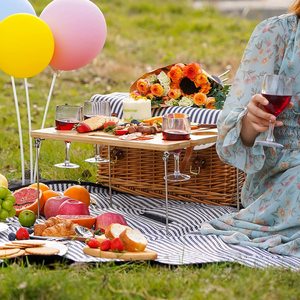 <span class=keywords><strong>Cesta</strong></span> de <span class=keywords><strong>picnic</strong></span> para 4 personas, juego de regalo tejido de <span class=keywords><strong>mimbre</strong></span> con mesa pequeña/cubiertos/mantel, nueva <span class=keywords><strong>cesta</strong></span> de almacenamiento de <span class=keywords><strong>Amazon</strong></span> - Product Image 5