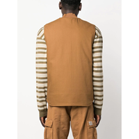 OEM Service Heavy Duty Hommes Matelassé Doublé Extérieur Grandes Poches Veste Décontractée Vêtements de Travail Toile Col Côtier Gilet Gilet Canard Gilet Hommes