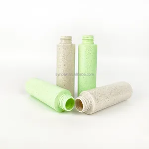 100ml bottiglia di Shampoo personalizzato vuoto per imballaggio cosmetico paglia materiale personalizzabile crema per serigrafia bottiglie di plastica
