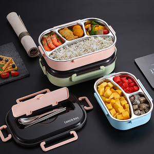 Stainless Steel 304 Eco-Friendly Thermal Bento Lunch Box Container With 2/3/4/5 Compartment