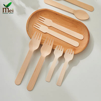 Ensemble de couverts jetables en bois biodégradable fourchette en bois de bouleau