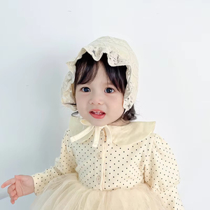 Bébé printemps automne dentelle princesse chapeau nouveau-né oreille Protection fille cour chapeau - Product Image 6