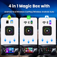 Adaptador Inalámbrico CarPlay Android Auto Playaibox 4G+32GB Android 15 Magic Box con Acceso Completo a Google Play, Descarga de Aplicaciones de Streaming