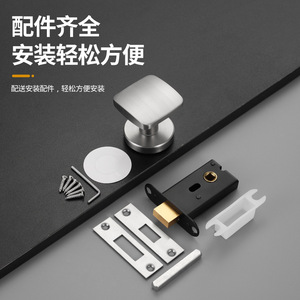 Cerradura de Puerta Oculta Ql, Cerradura de Palanca Cuadrada de Aleación de Zinc, Cerradura sin Llave para Puerta de Dormitorio, Manija de un Solo Lado, Diseño Moderno y Simple - Product Image 4