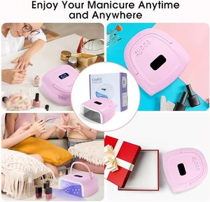 Professional 60W Rechargeable UV LED Nail Lamp 42pcs Lamp Beads & 4 <b>Timers</b> Portable Handle for Gel Nail Drying at Home - Product Image 6