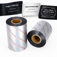 Ruban en carbone bleu 110 mm x 450 m compatible avec Zebra 105sl Plus pour impression sur ruban satiné PET argenté mat, encre écologique