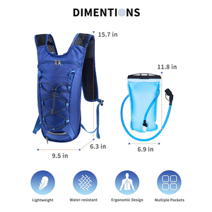 กระเป๋าใส่น้ำแบบกันน้ำ 2 ลิตร น้ำหนักเบา สายสะพายไนลอน สีโลโก้ตามสั่ง สำหรับใส่โทรศัพท์มือถือ หมวกกันน็อค ตาข่ายสำหรับจักรยานและวิ่ง - Product Image 2