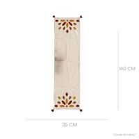 Chemin de table en tissu tissé de couleur unie, brodé de motifs floraux rétro de luxe, pour les dîners, les mariages et les fêtes, usage domestique et hôtelier