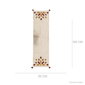 Camino de Mesa Rectangular de Tela Tejida con Bordado Floral Retro de Lujo en Color DO para Comedor, Bodas, Fiestas, Hogar y Hotel - Product Image 2