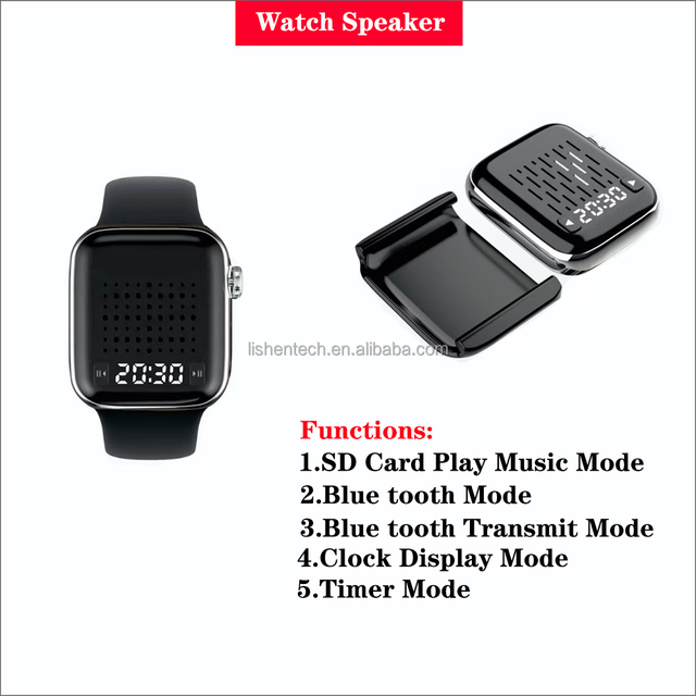 Portable Wireless Watch Loudspeaker for Outdoor Sports Running Waterproof Wristband Subwoofer Music with Radio Stereo Hand Wear