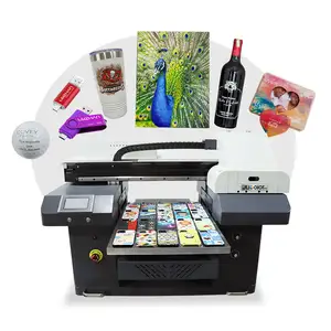 CJ Cangkir Desktop Kecil Silinder Tempat Tidur Datar Kartu Akrilik Botol Telepon Kasus Pencetakan Mini Inkjet Led Harga Flatbed Uv Printer