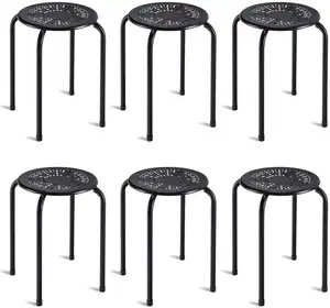 Stackable Metal Stool Round Seat for Kitchen Home School Library Garden Living room used