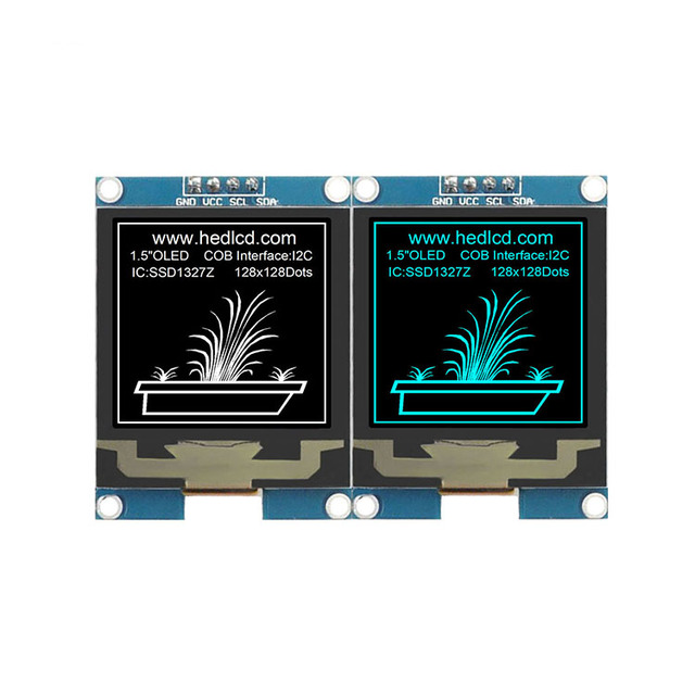 Manufacturer sale 1.50inch 128*128 OLED display module with bule white color Screen SSD1327 4pin I2C interface 16 gray scale