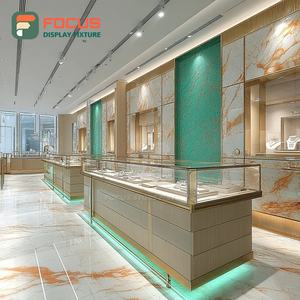 Minimalist Boutique Jewelry Display Cabinet Polished Surface Boutique Space Glass Showcase - Product Image 5