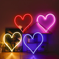 Plaques au néon en acrylique alimentées par USB en forme de coeur LED enseigne au néon romantique lampe murale suspendue pour la décoration de mariage d'événement