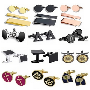 Set di <span class=keywords><strong>Gemelli</strong></span> da Polso di Lusso <span class=keywords><strong>con</strong></span> Logo Personalizzato e Fermacravatta per Uomo - Product Image 5