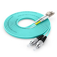 LC/UPC ke FC/UPC OM4 kabel Patch serat optik dupleks Multimode